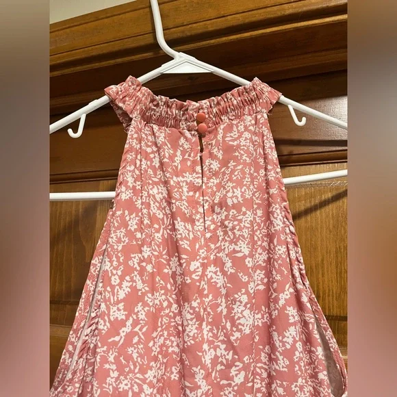 Floral Halter Neck Tiered Mini Dress in Pink - Medium - Picture 2 of 7